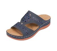 Sandalette da donna alluce valgo - scarpe estive con plantare morbido antiscivolo Big Toe Flip Flops da viaggio pantofole estive sandali da spiaggia bohemian per il tempo libero, Blu marino, 38 EU