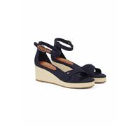 Tommy Hilfiger Donna Espadrillas Wedge Flag Criss-Cross Mid con Cinturino alla Caviglia, Blu (Space Blue), 40