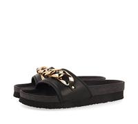 Sandali a Pala Tipo bio Neri con Dettaglio Catena carlinda