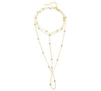 Sandali a piedi nudi a strati per le donne, bracciale alla caviglia della spiaggia estiva, bracciale per perle, elegante cavigliera di gioielli oro