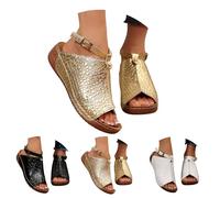 Sandali a Punta Aperta Infradito Sandali Eleganti Comode Ciabatte Leggero Stabili, Pantofole Casual per Città, Scarpe Chic, Zeppe Zeppe, bianco, 39 EU