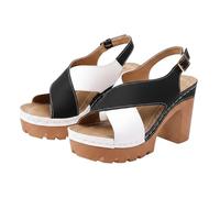 Sandali a punta aperta per le donne con tacco a blocco, sandali con zeppa da donna con cinghie spesse sulla suola, pantofole impermeabili ad asciugatura rapida, comode scarpe da passeggio traspiranti