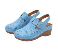 Sandali a punta chiusa da donna a punta chiusa Ampia Fit Athletic Walking Sandalo Slip on Comodo Ritaglio Escursionismo Chiudi Sandali con cinturino Chiuso Scarpe estive Calzature da donna, blu cielo