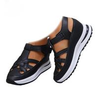 Sandali a punta chiusa da donna, sandali ortopedici larghi con suola morbida antiscivolo con piattaforma estiva scarpe sportive scavate fuori traspirante zeppa trainer
