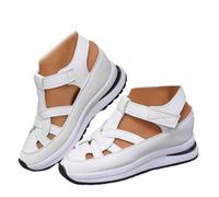 Sandali a punta chiusa da donna, sandali ortopedici larghi con suola morbida antiscivolo con piattaforma estiva scarpe sportive scavate fuori traspirante zeppa trainer