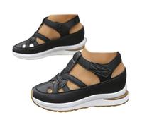 Sandali a punta chiusa da donna, sandali ortopedici larghi con suola morbida antiscivolo con piattaforma estiva scarpe sportive scavate fuori traspirante zeppa trainer
