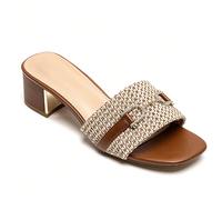 Sandali à Talon in Raphia avec Boucle Élégante - Stile Bohème Chic Apprezzate il tocco raffinato e la vostra veste estiva con ces sandales à talon en rafia tressé, ideali per un'allure bohème ed éléga