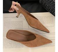 Sandali alla francese per donna, stile autunno/inverno, con punta chiusa e tacco alto, ciabatte slip-on, nuovi arrivi estate 2025, eleganti sandali senza tallone, eleganti, adatti per feste CN34,CN35,