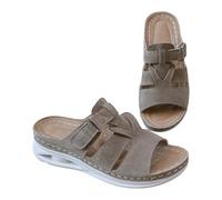 Sandali alla moda con plateau estivi, sandali con tacco romano, comode scarpe per attività all'aria aperta e casual per la spiaggia e il tempo libero, grigio., 40 EU Stretta