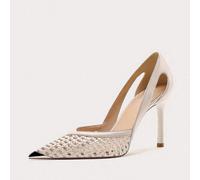 Sandali alla moda con punta affusolata e design intrecciato con tacco alto, versatili, nuovi arrivi estate 2025 CN34,CN35,CN36,CN37,CN38,CN39,CN40,CN41,CN42,CN43Geometrico