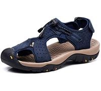 Sandali Antiscivolo Trekking Sportivi Sport Outdoor Uomo Scarpe Pelle Casual Traspirante Spiaggia Slides Fisherman Arrampicata Estivi（Blu,47/48 EU,47 Taglia del Marchio