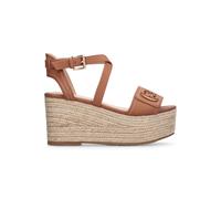 Liu Jo Cv Bali 01 - Sandali In Pelle Con Zeppa Marrone - Donna Scarpe Sandali