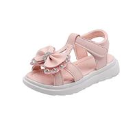 Sandali Bambina Estive Eleganti Sandalo Mare con Fiori Pelle Scarpe Aperte Strappo Moda Comodi Sandali Gomma Ragazza Cinturino Regolabile Leggere Morbidi Sandaletti Principesse Antiscivolo 21-36 EU