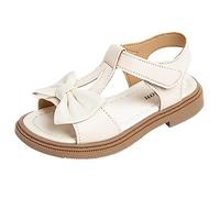 Sandali Bambina Estive Eleganti Sandalo Mare con Fiori Pelle Scarpe Aperte Strappo Moda Comodi Sandali Gomma Ragazza Cinturino Regolabile Leggere Morbidi Sandaletti Principesse Antiscivolo 21-36 EU