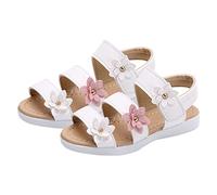 Sandali Bambina Estive Eleganti Sandalo Mare con Fiori Pelle Scarpe Aperte Strappo Moda Comodi Sandali Gomma Ragazza Cinturino Regolabile Leggere Morbidi Sandaletti Principesse Antiscivolo 21-36 EU