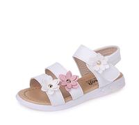 Sandali Bambina Estive Eleganti Sandalo Mare con Fiori Pelle Scarpe Aperte Strappo Moda Comodi Sandali Gomma Ragazza Cinturino Regolabile Leggere Morbidi Sandaletti Principesse Antiscivolo 21-36 EU