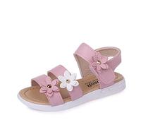 Sandali Bambina Estive Eleganti Sandalo Mare con Fiori Pelle Scarpe Aperte Strappo Moda Comodi Sandali Gomma Ragazza Cinturino Regolabile Leggere Morbidi Sandaletti Principesse Antiscivolo 21-36 EU