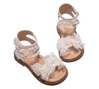 Sandali Bambina Estive Eleganti Sandalo Mare con Fiori Pelle Scarpe Punta Aperte Strappo Moda Comodi Sandali Gomma Ragazza Cinturino Regolabile Leggere Morbidi Sandaletti Principesse Antiscivolo 26-37