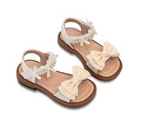 Sandali Bambina Estive Eleganti Sandalo Mare con Fiori Pelle Scarpe Punta Aperte Strappo Moda Comodi Sandali Gomma Ragazza Cinturino Regolabile Leggere Morbidi Sandaletti Principesse Antiscivolo 26-37