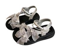 Sandali Bambina Estive Eleganti Sandalo Mare con Fiori Pelle Scarpe Punta Aperte Strappo Moda Comodi Sandali Gomma Ragazza Cinturino Regolabile Leggere Morbidi Sandaletti Principesse Antiscivolo 26-37