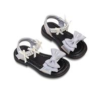 Sandali Bambina Estive Eleganti Sandalo Mare con Fiori Pelle Scarpe Punta Aperte Strappo Moda Comodi Sandali Gomma Ragazza Cinturino Regolabile Leggere Morbidi Sandaletti Principesse Antiscivolo 26-37