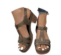 Sandali Bambina Sandali da donna alla con design infradito, comodi con tacco medio, versatili per l'uso quotidiano, perfetti per la primavera e l'estate, chiusura con fibbia, ideali con pantaloni casu
