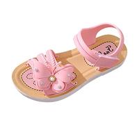 Sandali Bambina Sandalo Punta Aperta Bambina Pelle Scarpe Estive con Fiori Ragazze Eleganti Comode Morbidi Sandali da Principessa con Strappo Moda Leggere Scarpe Mare Suola in Gomma Antiscivolo 2025