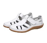 Sandali bassi da donna punta chiusa cut-out scarpe da pescatore casual passeggiate quotidiane vacanze estive gladiatore Hollow Beige, bianco, 47 EU