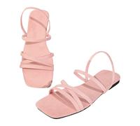 Sandali Bassi Donna Estivi - Sandali Donna Eleganti Sandali Piatti con Cinturino Comodi Pronti per Essere Indossati a Piedi Nudi Ideali per L'Uso Quotidiano E per Gli Acquirenti (Red 40)