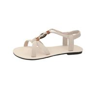 Sandali Bassi Donna Estivi, Sandali Donna Eleganti Sandali Piatti in Stile Boho per Un Look Casual da Spiaggia Calzature Comode per Tutti I Giorni E per L'Estate (White 41)