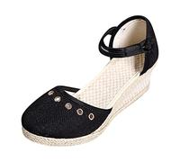 Sandali Bassi Eleganti Sandali Donna Estive Comode Pelle Ciabatte-Donna- Scarpa Donna Elegante Con Zeppa Espadrillas Donna Zeppa Lacci Ciabatte Zeppa Inblu Infradito Con