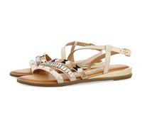 Sandali Bianchi con Strisce con Pietre Multicolore per Donna