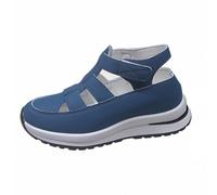 Sandali bianchi da donna sandali con strass eleganti cinturino scava fuori piattaforma per con soletta e altezza migliorata ciabatte casual estive, Blu, 38.5 EU