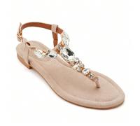 Sandali Bijoux à Strass Eclatants - L'Élégance Estivale Pieds Nus Illuminati con un tocco di lussoFaites rayonner votre garde-robe nosandales plates ornées de cristaux. Vero e proprio bijou de pied, q