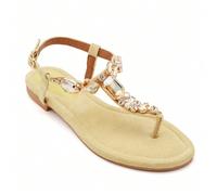 Sandali Bijoux à Strass Eclatants - L'Élégance Estivale Pieds Nus Illuminati con un tocco di lussoFaites rayonner votre garde-robe nosandales plates ornées de cristaux. Vero e proprio bijou de pied, q
