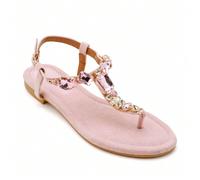 Sandali Bijoux à Strass Eclatants - L'Élégance Estivale Pieds Nus Illuminati con un tocco di lussoFaites rayonner votre garde-robe nosandales plates ornées de cristaux. Vero e proprio bijou de pied, q