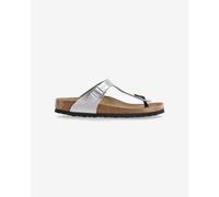 Sandali Birkenstock Gizeh Birko-Flor argento Calzata stretta donna - 37