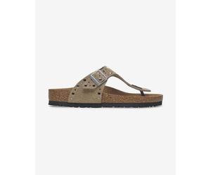 Sandali Birkenstock Gizeh Rivet Suede Leather Stretti marroni donna - 36
