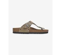 Sandali Birkenstock Gizeh Rivet Suede Leather Stretti marroni donna - 39