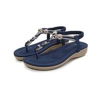 Sandali bohémien da donna, infradito con strass, elastici, estivi, da passeggio, da spiaggia, per uso quotidiano, Marina Militare, 40 EU