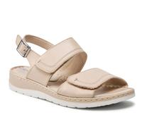 Sandali Caprice 9-28153-20 pelle beige Memory Foam zeppa 2 cm SCONTO