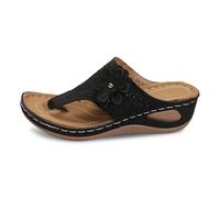 Sandali casual comodi da donna, traspiranti, con punta aperta, infradito e tacco a zeppa, per l'uso quotidiano in primavera, estate e autunno.