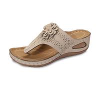 Sandali casual comodi da donna, traspiranti, con punta aperta, infradito e tacco a zeppa, per l'uso quotidiano in primavera, estate e autunno.