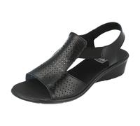 Sandali Casual Con Tacco A Cuneo Aperto In Pelle Per Donne : F1R0879