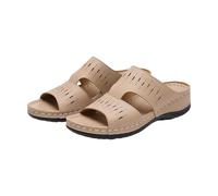 Sandali casual da donna con zeppa ritagliata vintage peep toe slides slip on piattaforma scarpe per spiaggia passeggiate uso quotidiano comodo, cachi, 37 EU