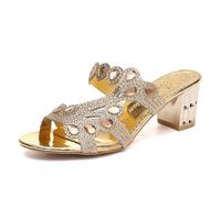Sandali casual da donna per scuola con zeppa e strass, slip-on intrecciati alla romana, comode calzature
