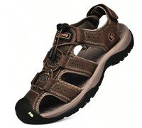 Sandali casual da uomo con suola in gomma e pelle spessa, chiusi davanti, traspiranti e versatili, realizzati a mano, del marchio CLOHOO CN39,CN40,CN41,CN42,CN43,CN44,CN45,CN46,CN47,CN48Colore unicoMi