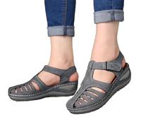 Sandali Chiusi Donna Estive Eleganti Sandali Offerta Traspirante Antiscivolo Chiuse Scarpe Con Zeppa Comodi Bassi Trekking Sandalo Da Passeggio Infermiere Leggeri Vintage Morbido Sandals Mare Piscina