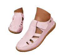 Sandali Chiusi Ortopedici Donna T.35-41 - Ballerine Pelle Full Grain con Plateau Largo, Calzature Escursionismo Spiaggia, Scarpe Tennis Antiscivolo UNI EN 20347 Bianco Perla per Vacanze Attive