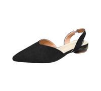 Sandali chiusi sul davanti, eleganti scarpe da matrimonio, scarpe da sera con punta a punta, sandali piatti da donna, ballerine, scarpe da ballo con cinturino alla caviglia, Nero , 38 EU
